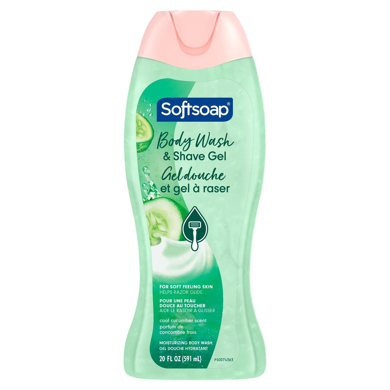 Softsoap Cool Cucumber Scent Moisturizing Body Wash &amp; Shave Gel, 20 fl oz