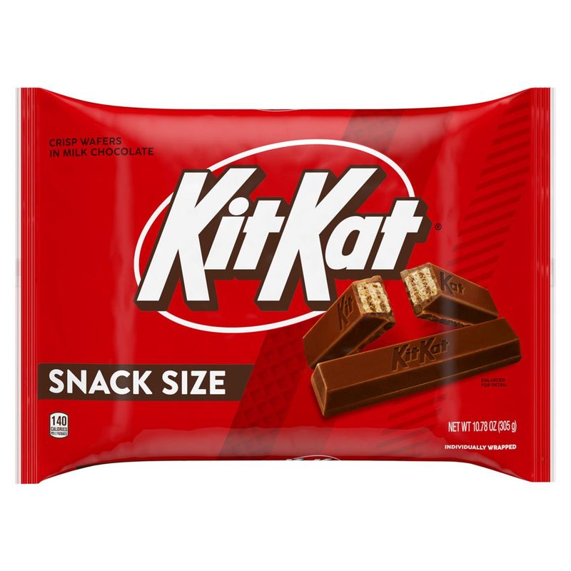 KIT KAT® Milk Chocolate Wafer Snack Size, Halloween Candy Bag, 10.78 oz