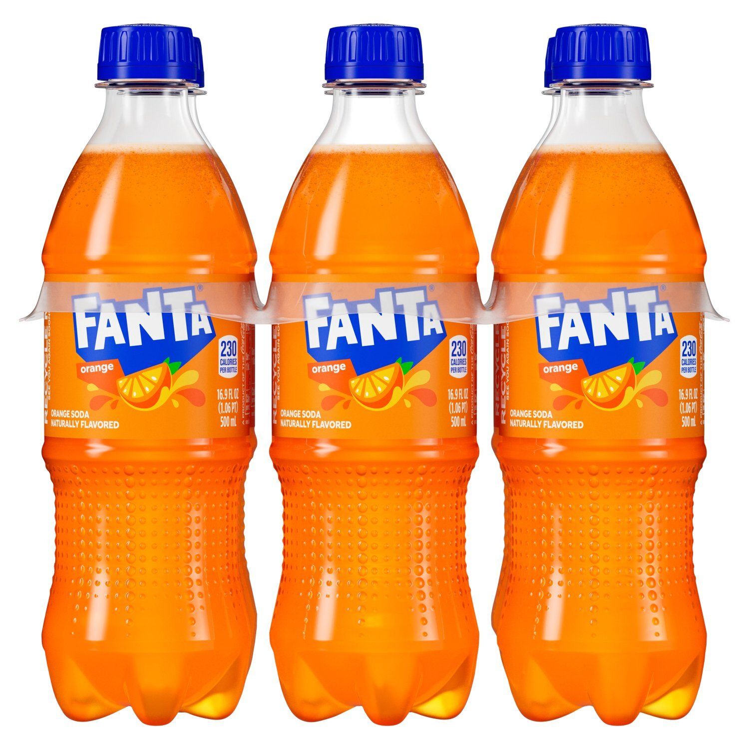 Fanta Orange Soda, 6 count, 16.9 fl oz