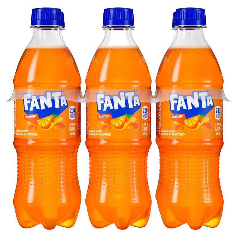 Fanta Orange Soda, 6 count, 16.9 fl oz
