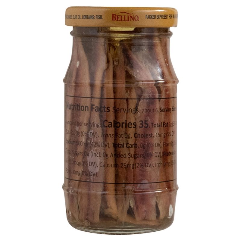 Bellino Flat Fillets Anchovies in Olive Oil, 4.25 oz