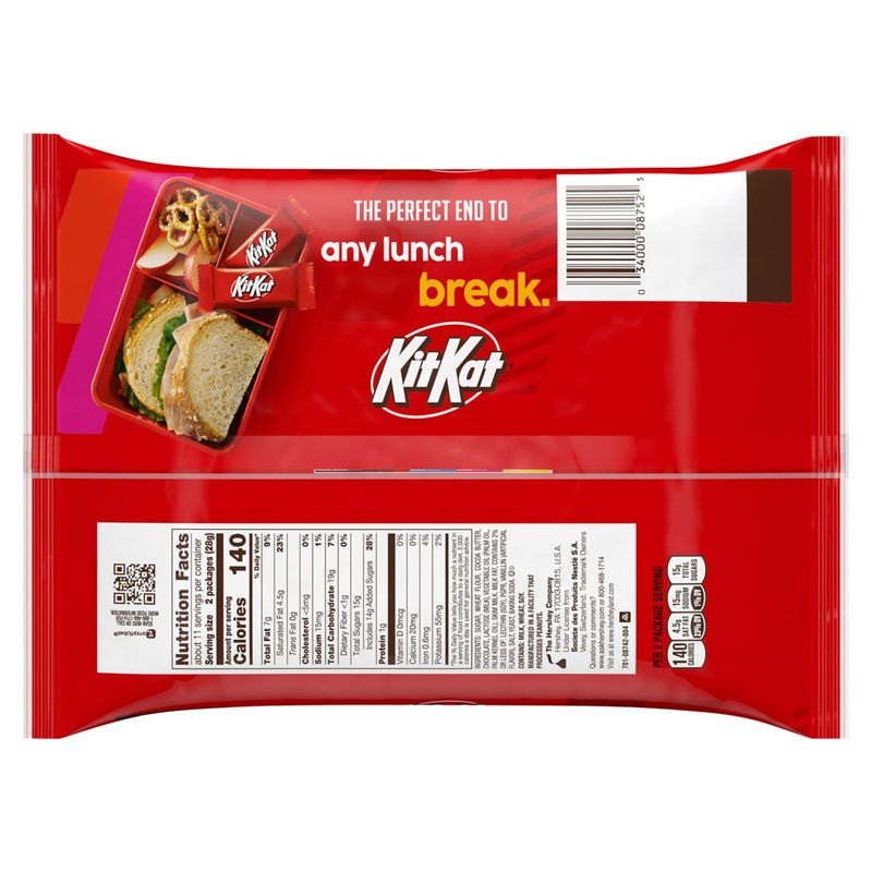 KIT KAT® Milk Chocolate Wafer Snack Size, Halloween Candy Bag, 10.78 oz