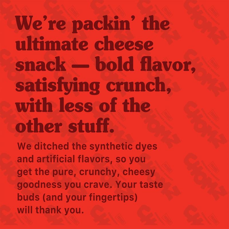 Herr's Chomz Crunchy Cheesy Cheddaboom! Creamy Cheddar Cheese Flavored Snack, 8 oz