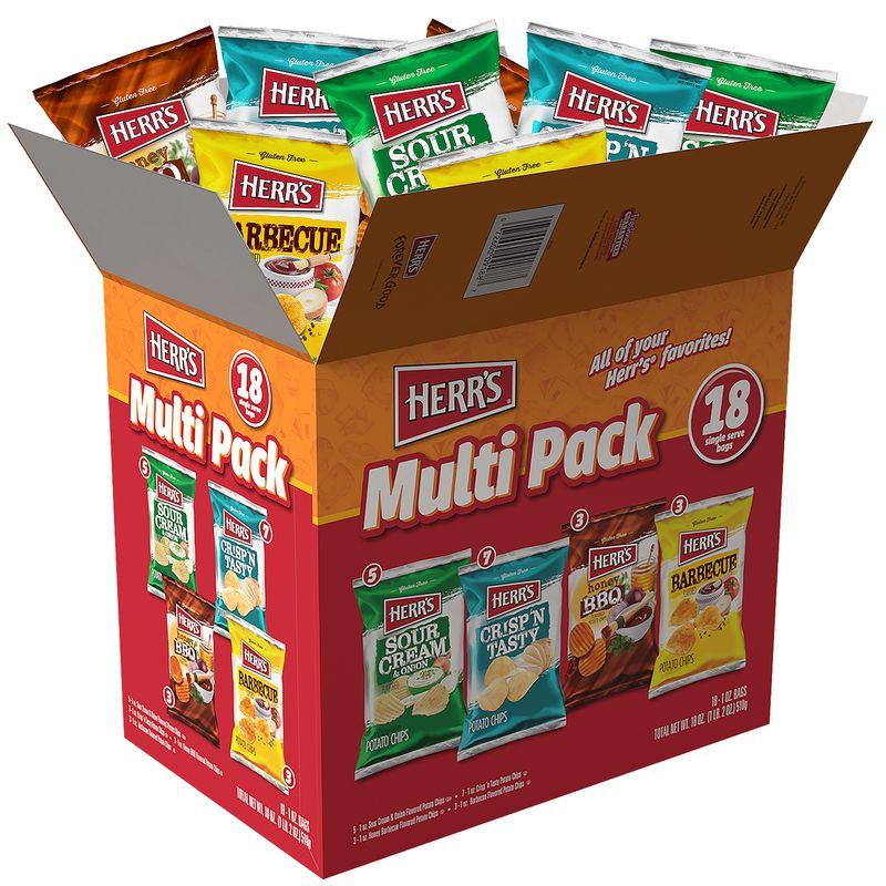 Herr's Single Serve Bags Multi Pack, 1 oz, 18 count