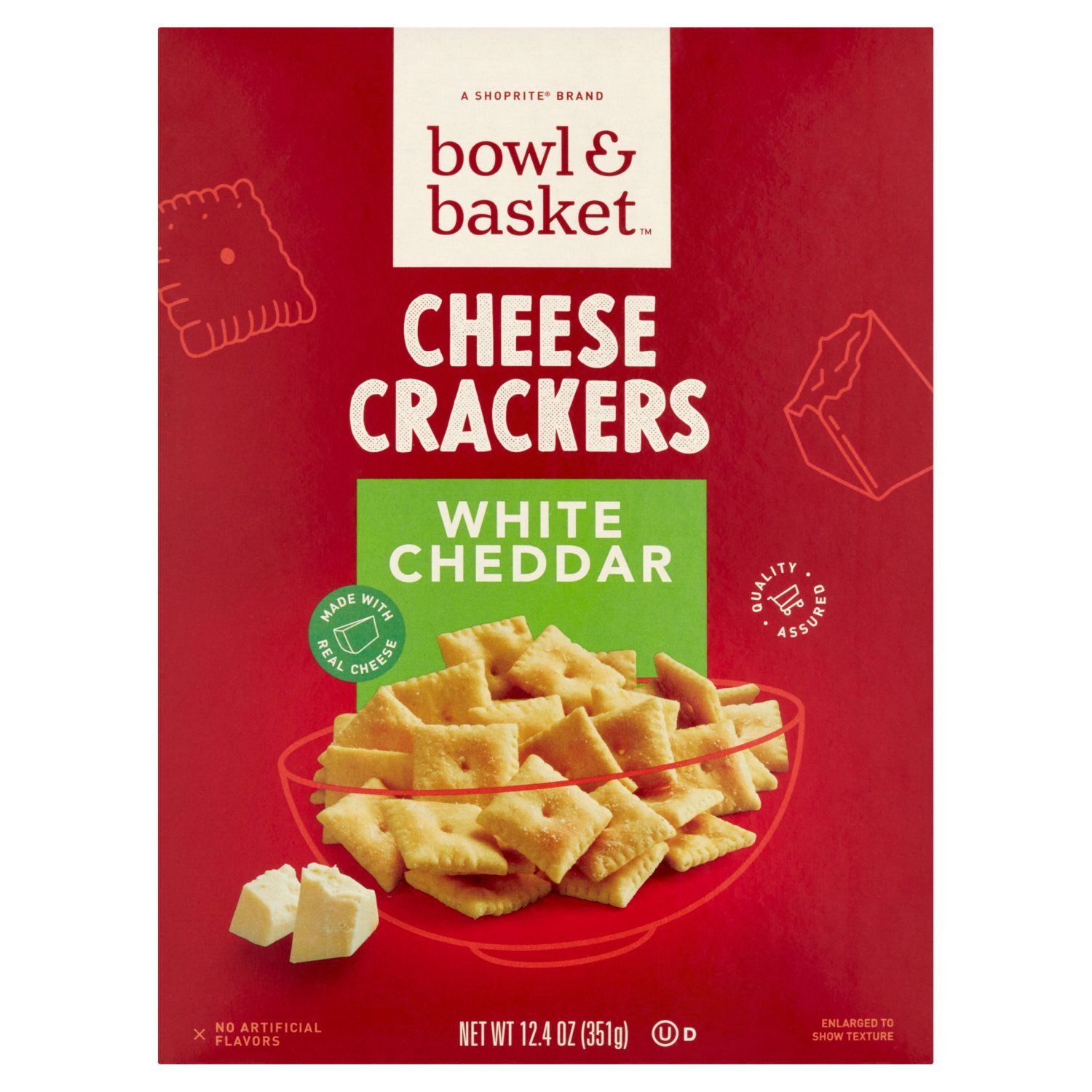 Bowl &amp; Basket White Cheddar Cheese Crackers, 12.4 oz