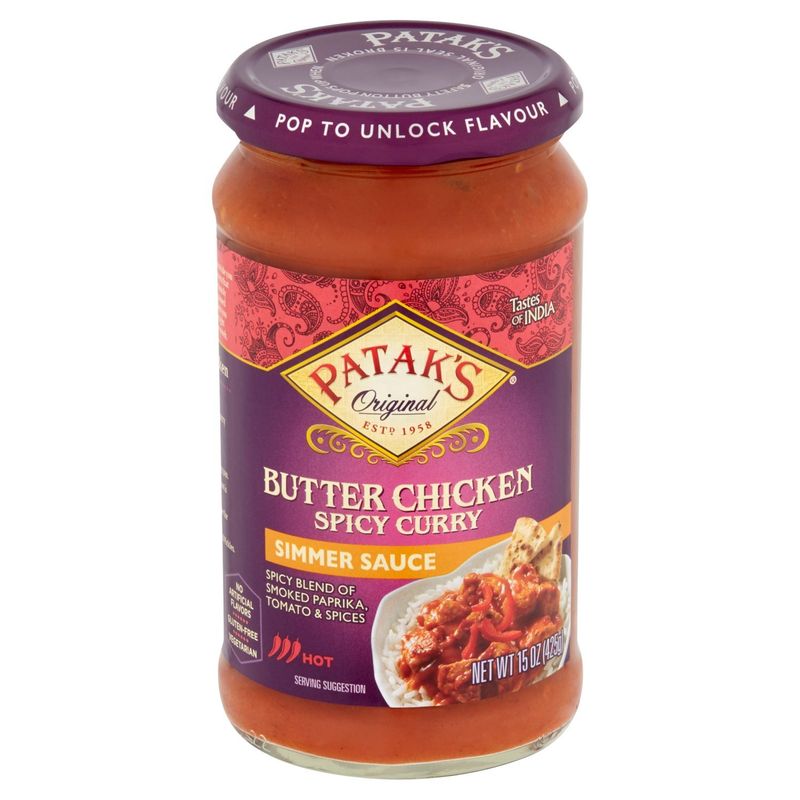 Patak's Original Butter Chicken Spicy Curry Simmer Sauce, 15 oz