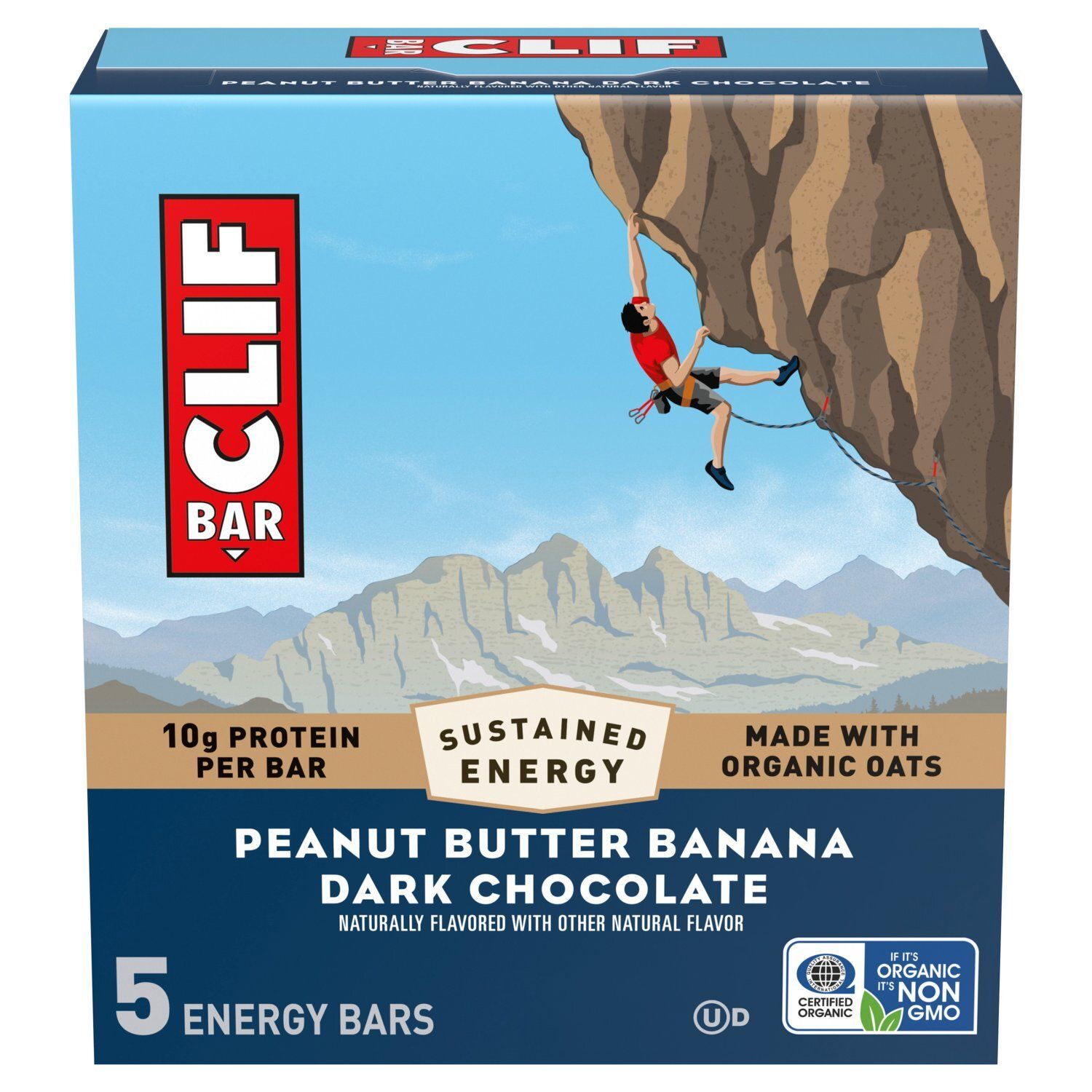 Clif Bar Peanut Butter Banana Dark Chocolate Energy Bars, 2.4 oz, 5 count
