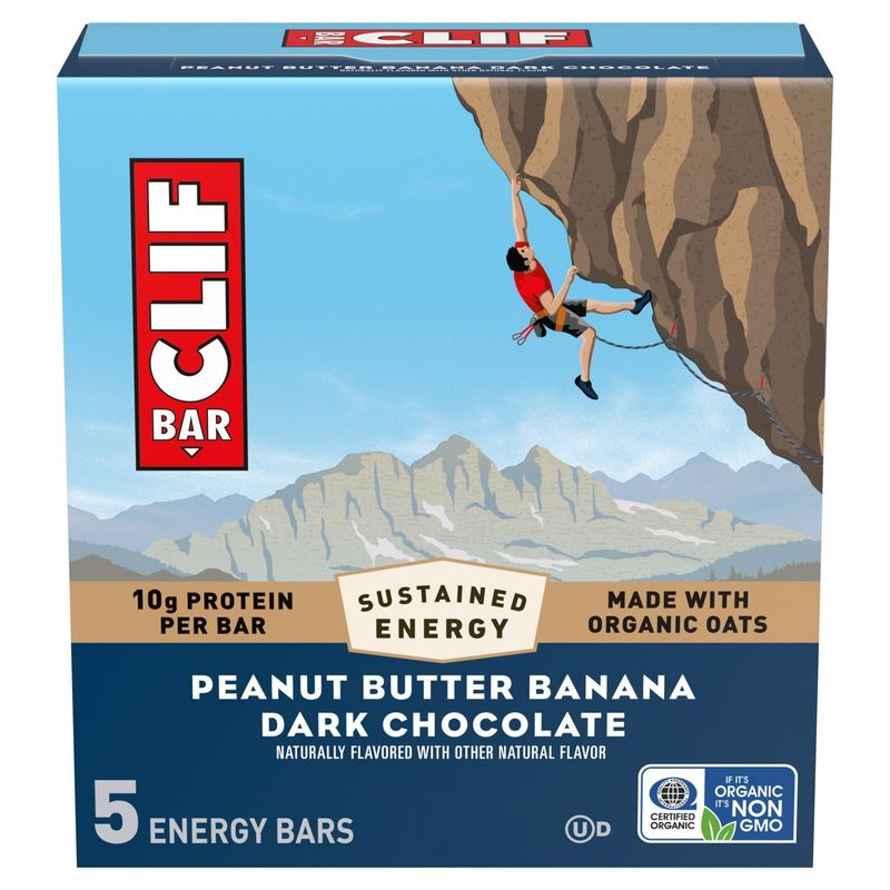 Clif Bar Peanut Butter Banana Dark Chocolate Energy Bars, 2.4 oz, 5 count