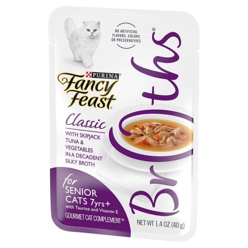 Purina Fancy Feast Broths Classic Gourmet Cat Complement, For Senior Cats 7yrs+, 1.4 oz