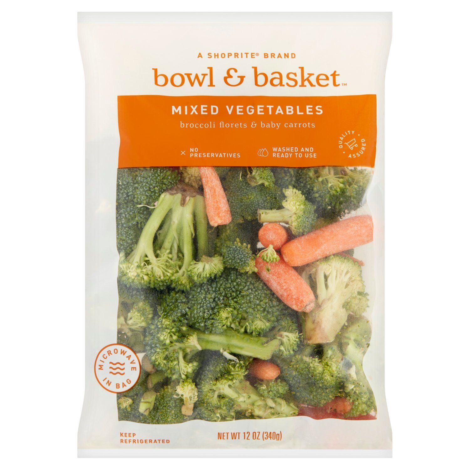 Bowl &amp; Basket Broccoli Florets &amp; Baby Carrots Mixed Vegetables, 12 oz bag