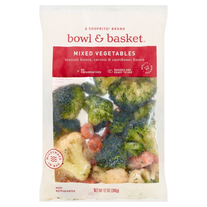 Bowl &amp; Basket Broccoli Florets, Carrots &amp; Cauliflower Florets Mixed Vegetables, 12 oz bag