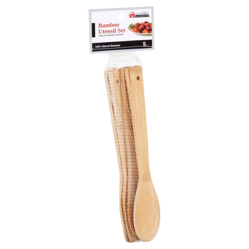 Jacent Culinary Elements Bamboo Utensil Set, 5 count