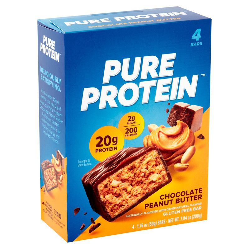 Pure Protein Chocolate Peanut Butter Gluten Free Bar, 1.76 oz, 4 count
