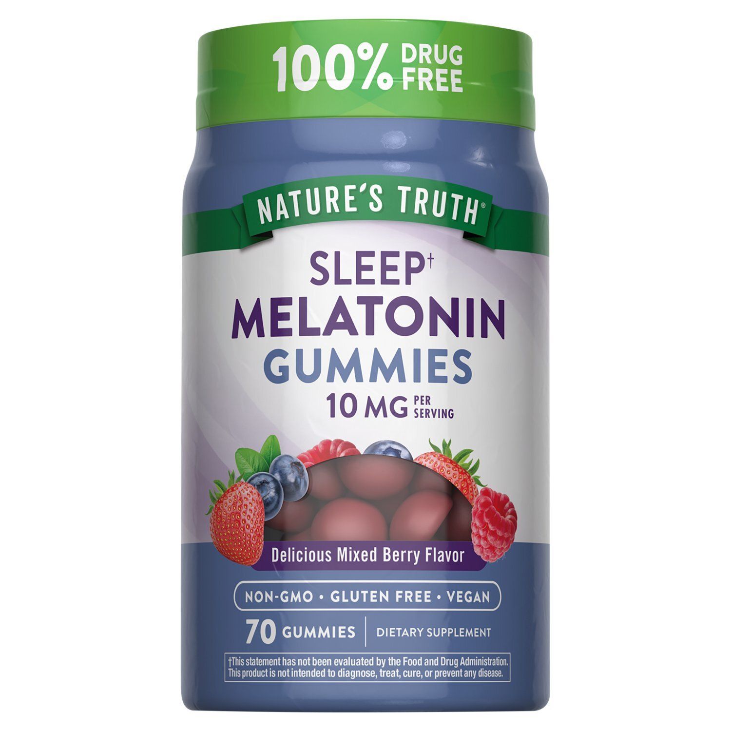 Nature's Truth Delicious Mixed Berry Flavor Sleep Melatonin Gummies Dietary Supplement, 70 count
