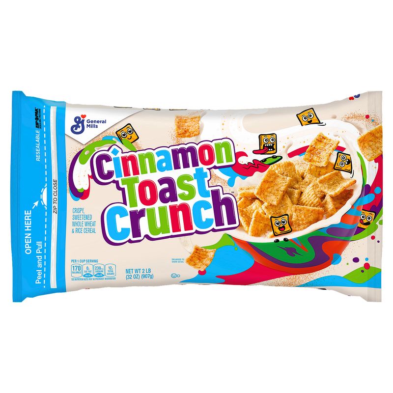 General Mills Cinnamon Toast Crunch Crispy, Sweetened Whole Wheat &amp; Rice Cereal, 2 lb