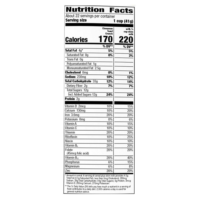 General Mills Cinnamon Toast Crunch Crispy, Sweetened Whole Wheat &amp; Rice Cereal, 2 lb