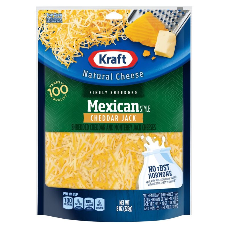 Kraft Finely Shredded Mexican Style Cheddar and Monterey Jack Natural Cheese, 8 oz