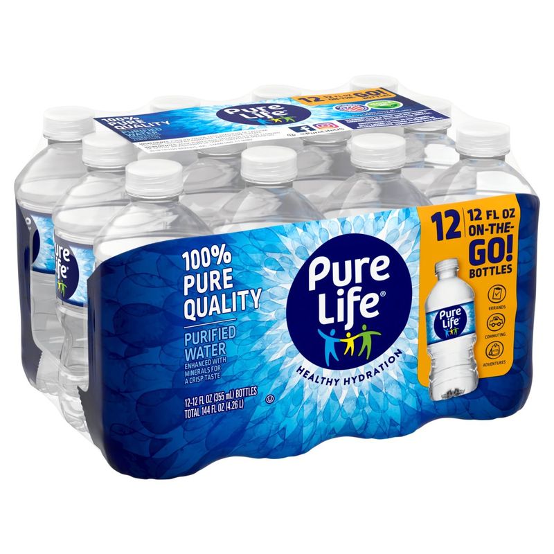 Pure Life Purified Water, 12 fl oz, 12 count
