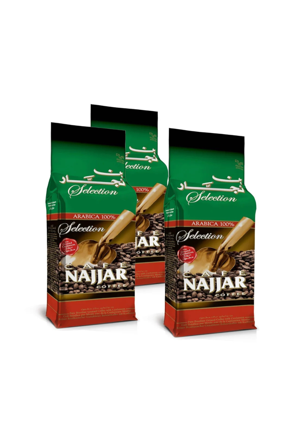 CAFE NAJJAR COFFEE SELECTİON WITH CARDAMOM %100 ARABICA 15.87 OZ. PACK OF 6