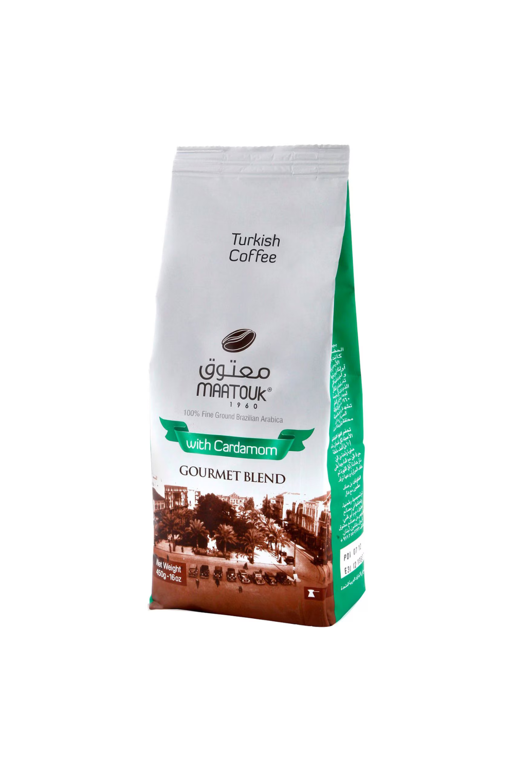 Maatouk Ground Coffee, Gourmet Blend with Cardamom, 16OZ450g (PACK OF 6)
