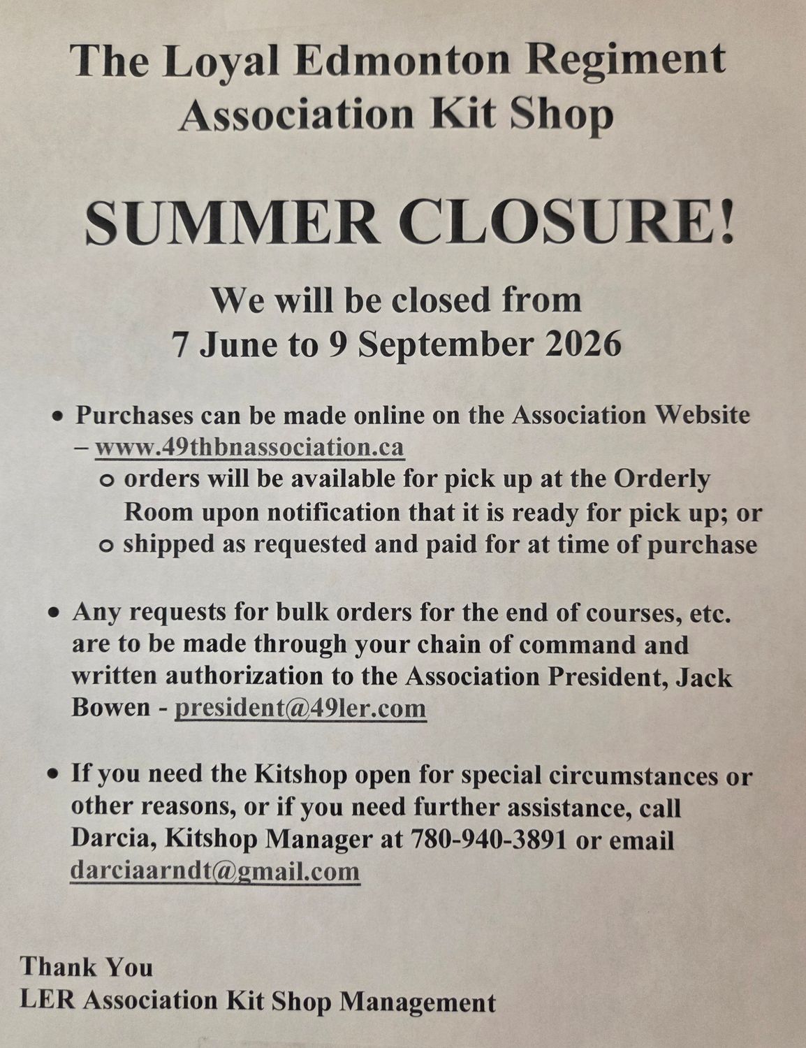 Spring/ Summer Leave