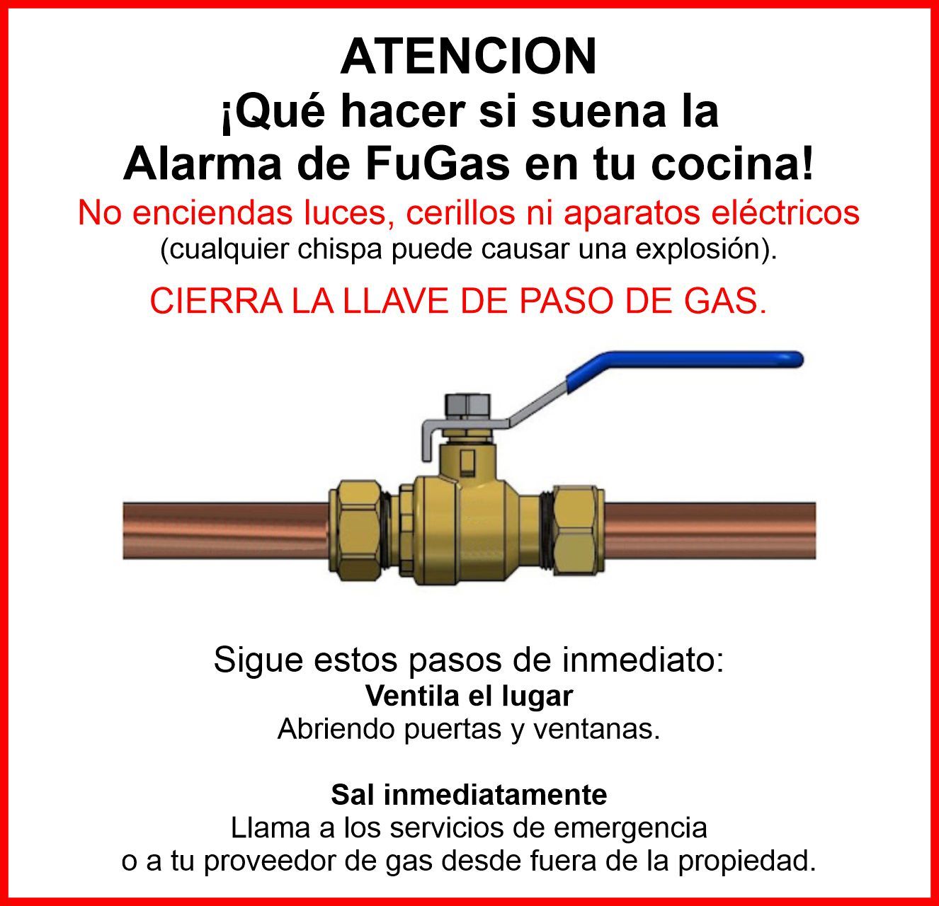 Alarma de FuGas. No requiere de Internet ni de WiFi.