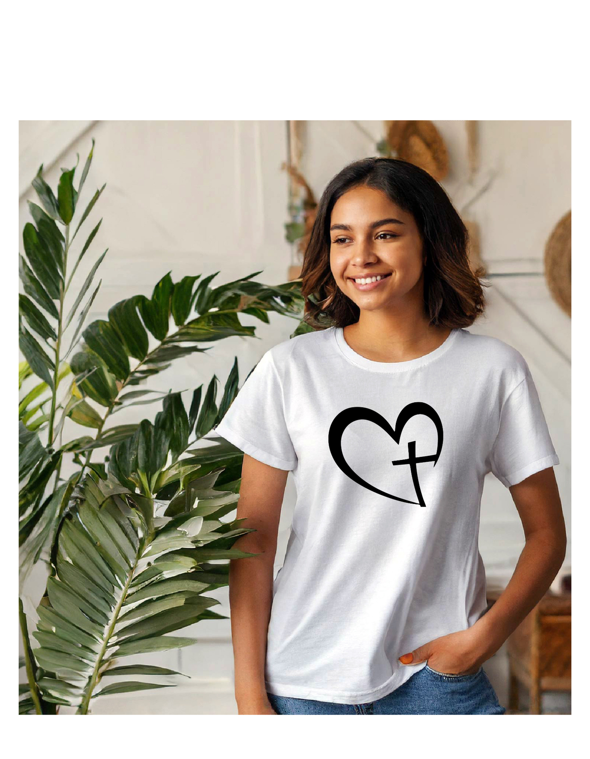 T-shirt Cross in a Heart