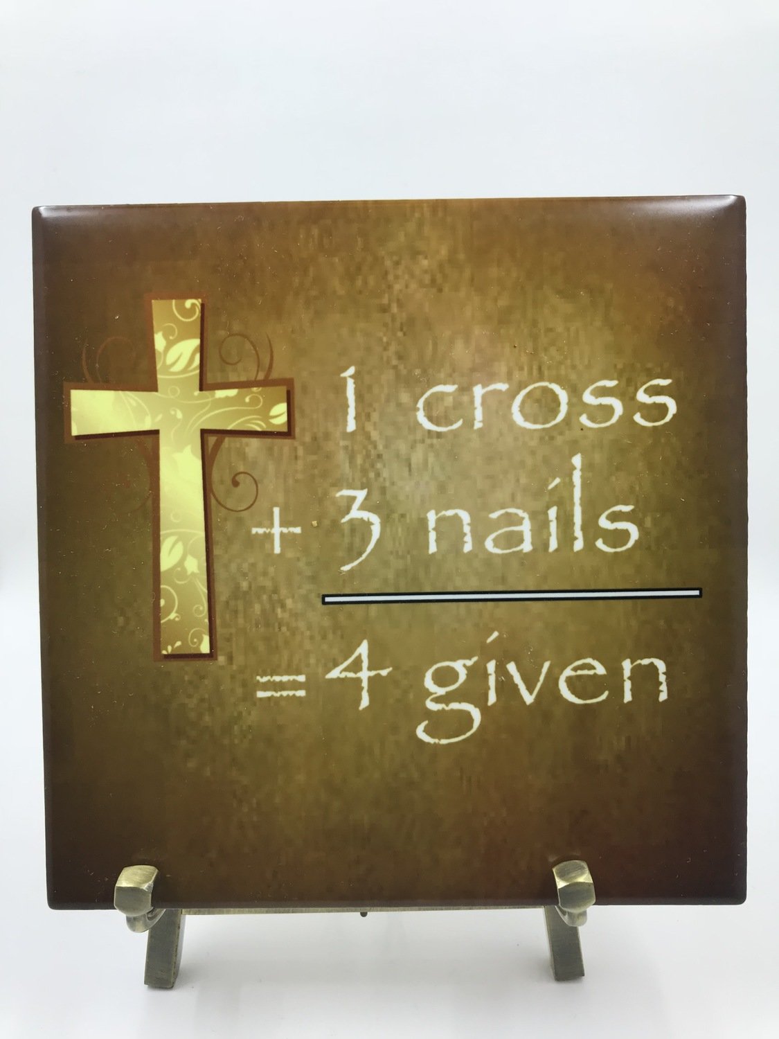 Quote Tile - 1 Cross 3 Nails