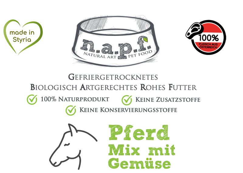 Pferd Mix mit Gemüse