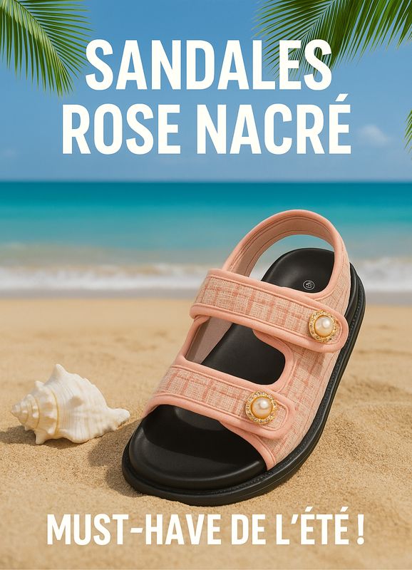 Sandales "Rose Nacré" – Élégance estivale au naturel