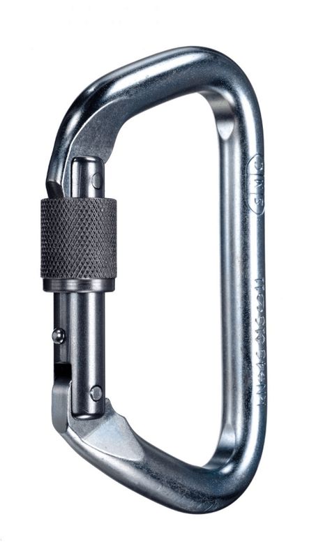 SMC Large Steel Locking D Carabiner, Bright
