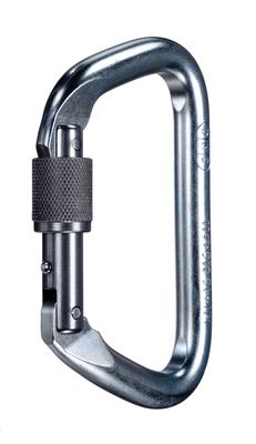 SMC Large Steel Locking D Carabiner, Bright