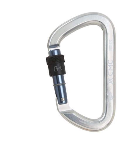 CMC ProSeries Aluminum Key Lock Carabiners, Options: Screw Lock Brite