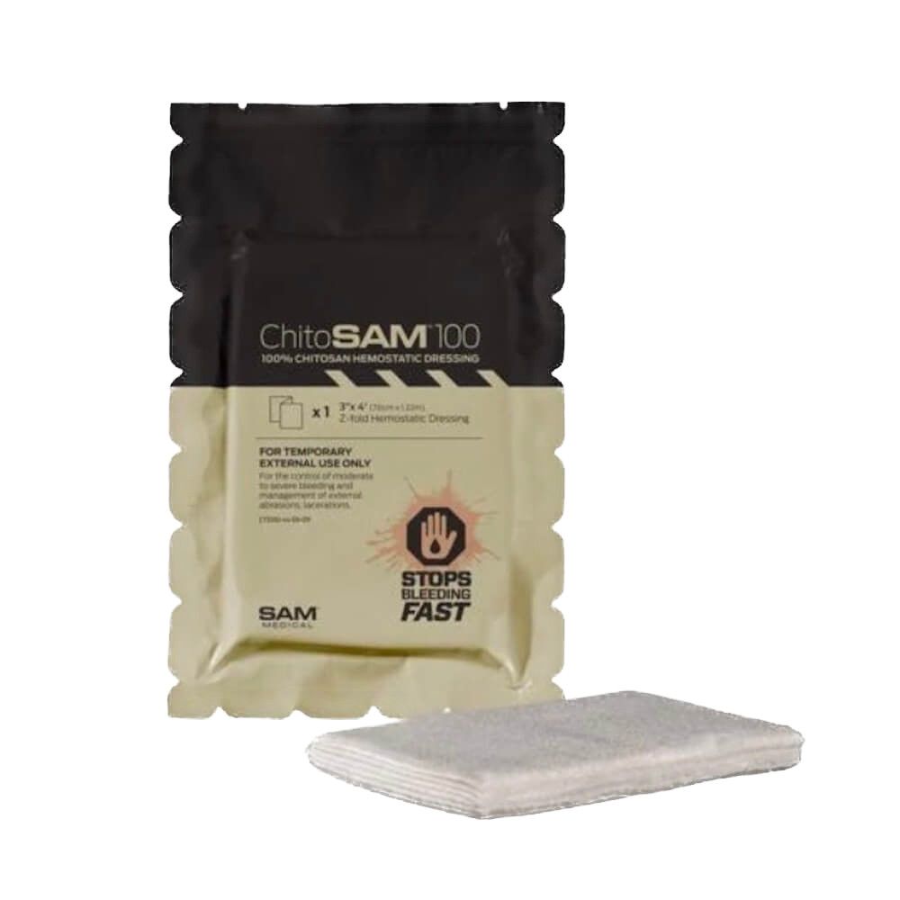 ChitoSAM Hemostatic Dressing ChitoSAM Hemostatic Dressing, Options: 3"x 4" Z-Fold