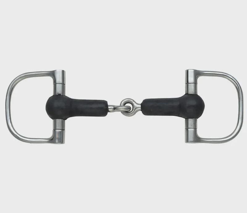 Rubber Covered Single Jointed D Ring Snaffle