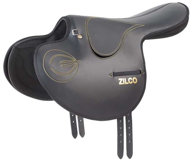 Zilco Exercise Saddle Full Tree with Quick Release Stirrup Bar- 3.5kg - Black