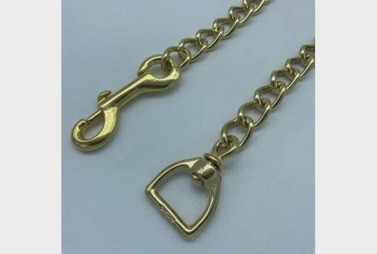 Lead Rein Chain With Trigger Hook - Solid Brass
