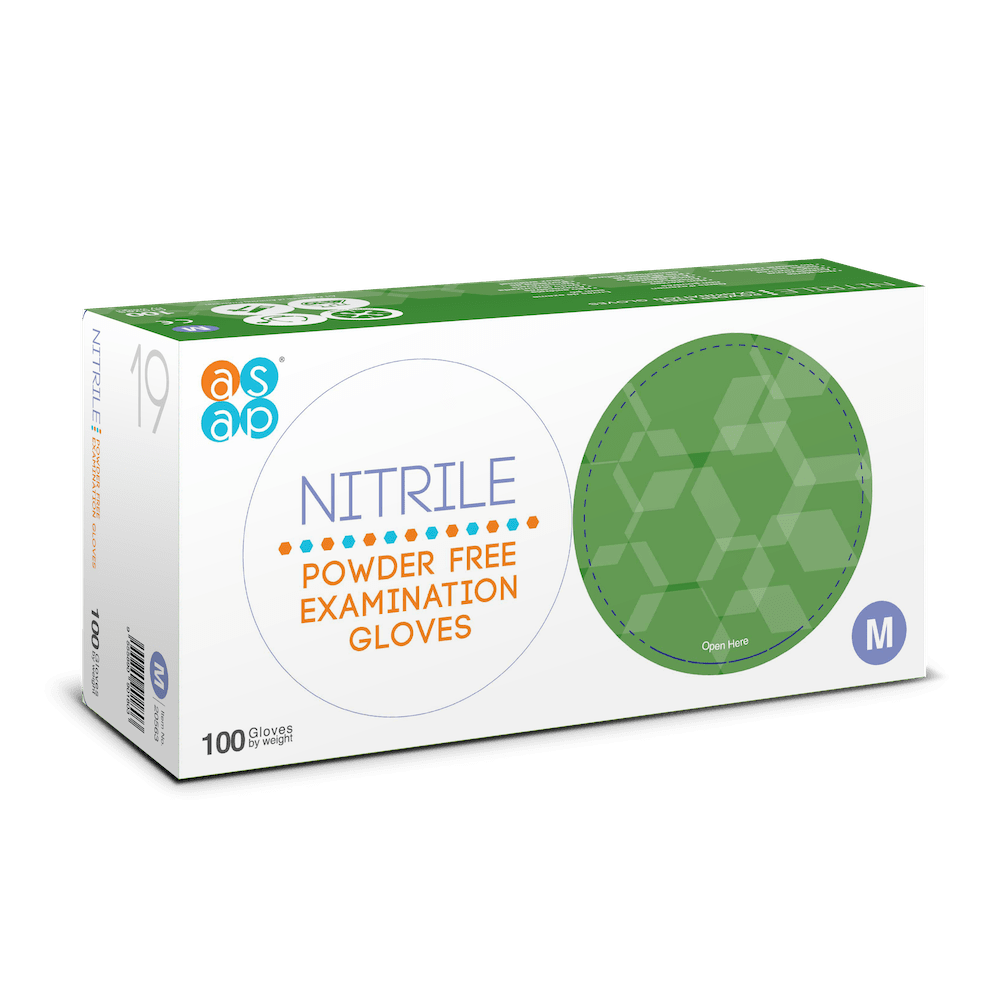 Nitrile Powder Free Examination Gloves - Blue x100