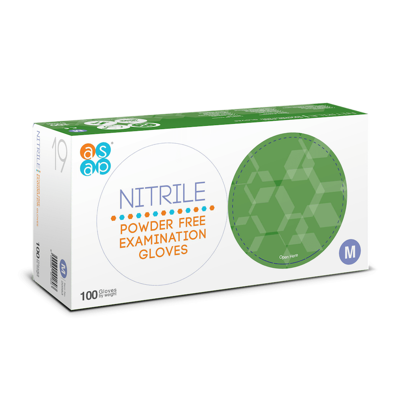 Nitrile Powder Free Examination Gloves - Blue x100