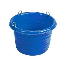 Large Feed Tub with 3 Loops, Colour: Blue