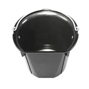 Stubbs Flat Back Bucket - 4gal/18lt, Colour: Black