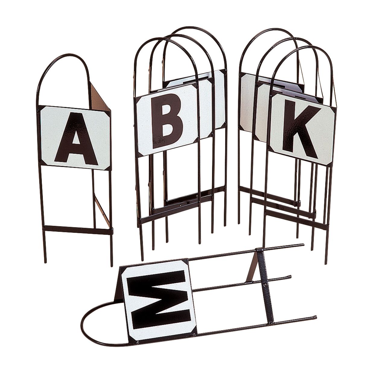 Double Sided Push In Dressage Markers - Set Of 8, Colour: Black