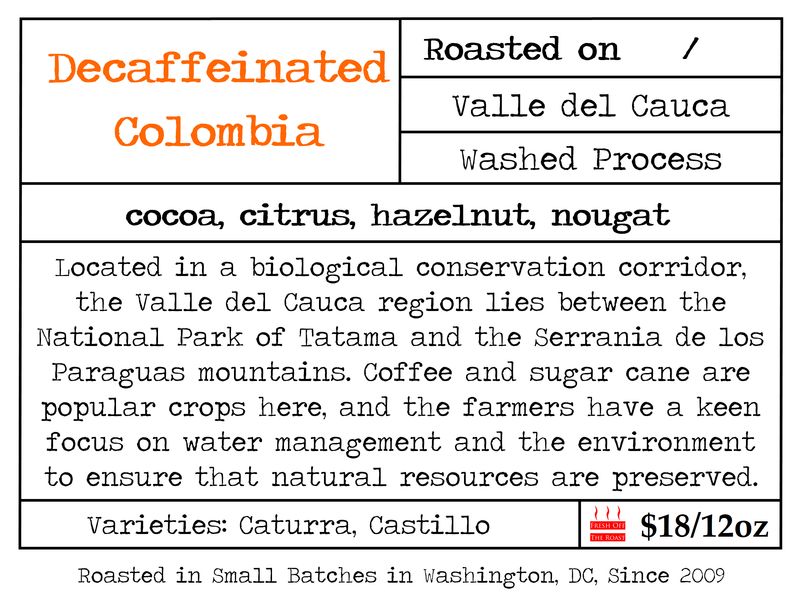 Decaffeinated Colombia Cauca