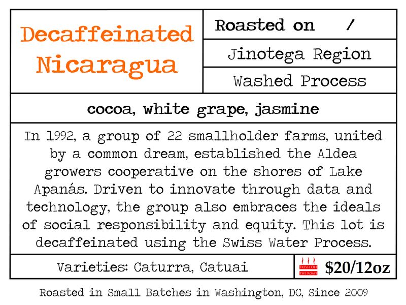 Decaffeinated Nicaragua Aldea
