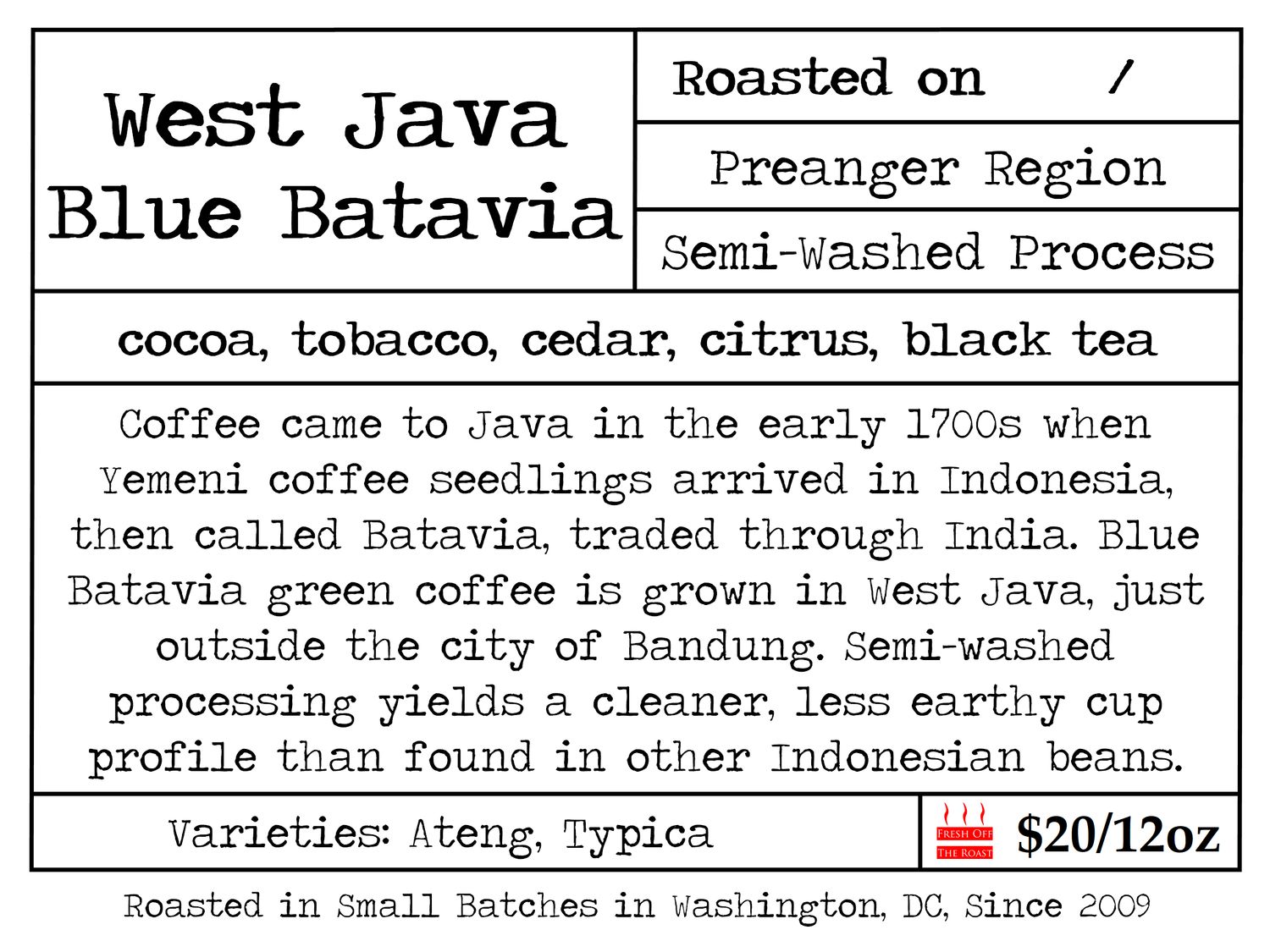 West Java Blue Batavia