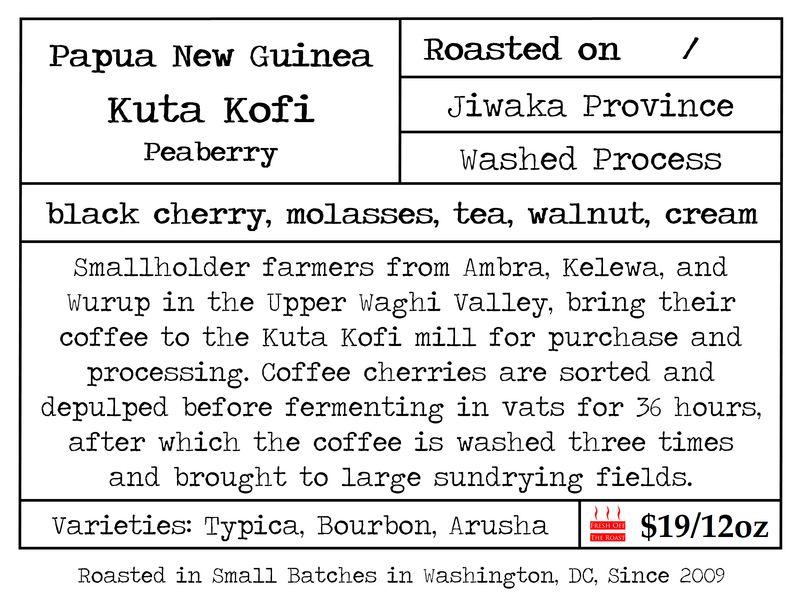 Papua New Guinea Kuta Kofi Peaberry