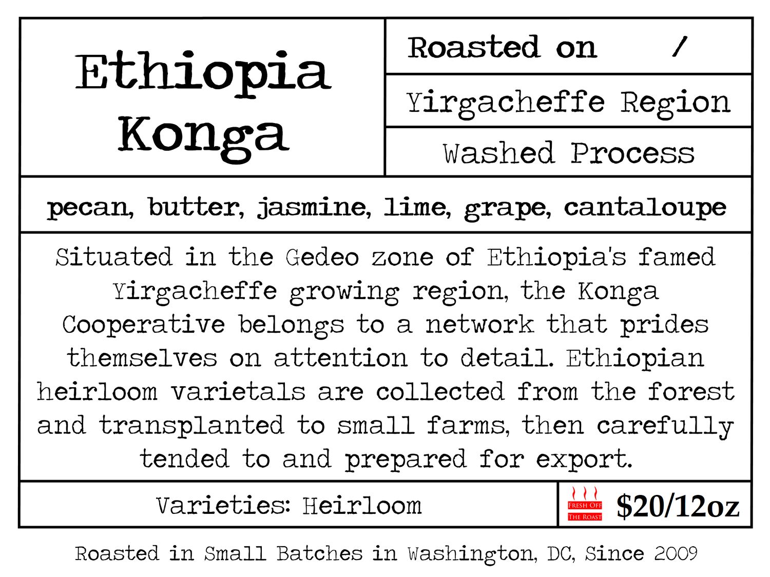Ethiopia Yirgacheffe Konga