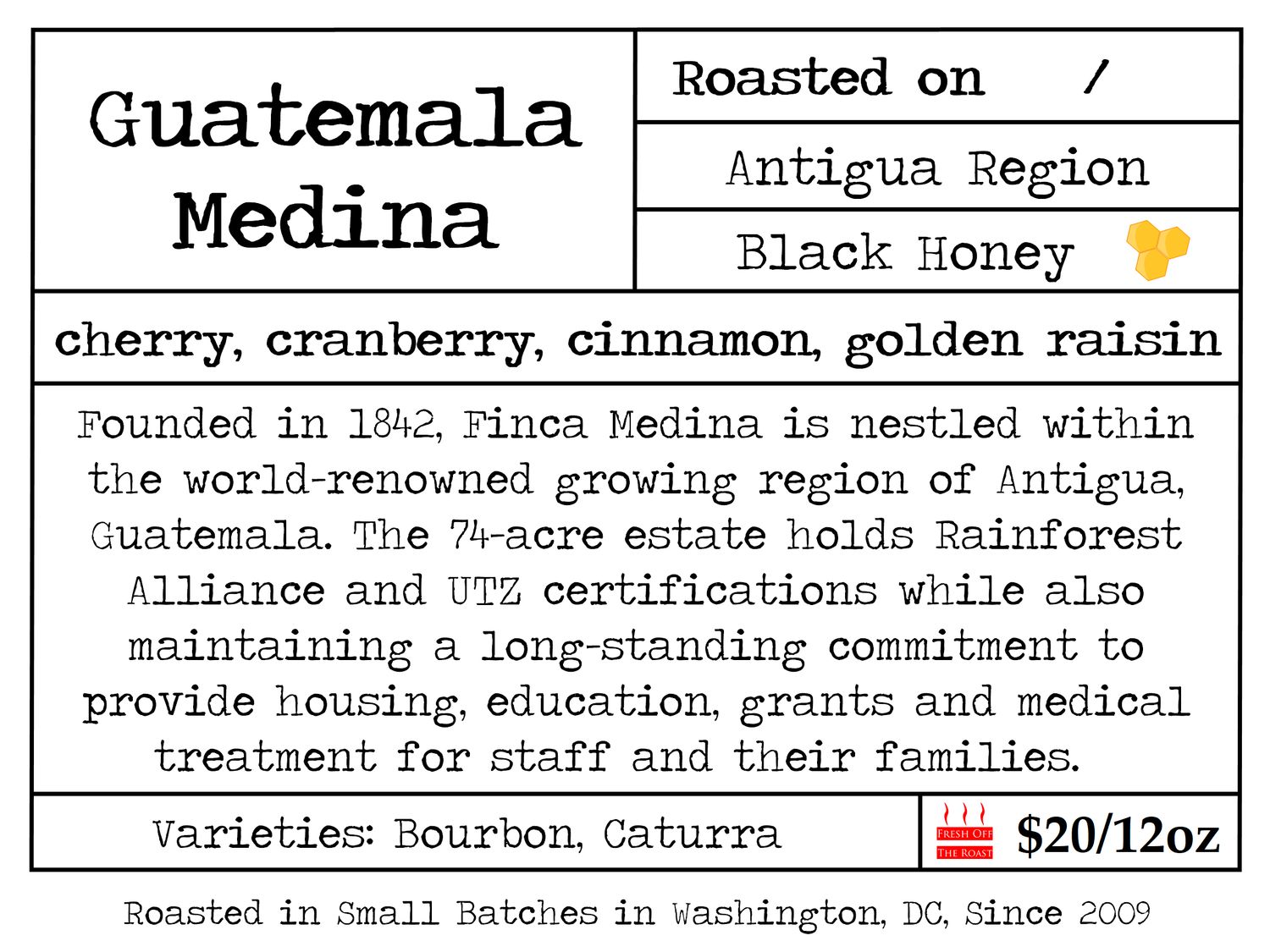 Guatemala Medina Black Honey