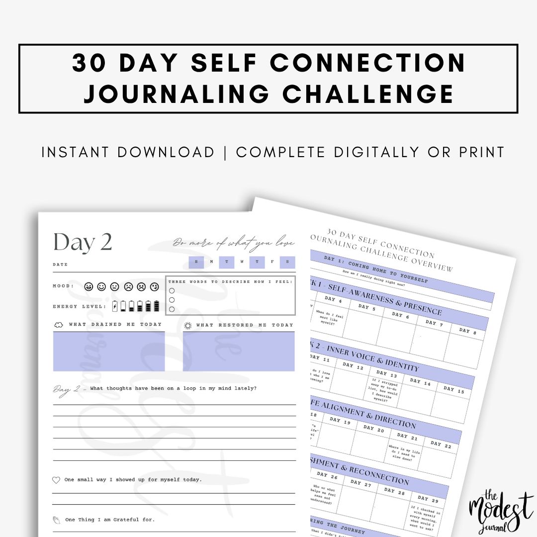 30 Day Self Connection Journaling Challenge