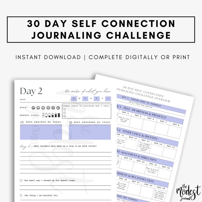 30 Day Self Connection Journaling Challenge